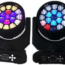 2xlot в кейсе зум светодиоды глаз пчелы луч мыть перемещение головы огни лампы 4in1 RGBW 19x15 Вт лазерный проектор Строб DJ оборудование