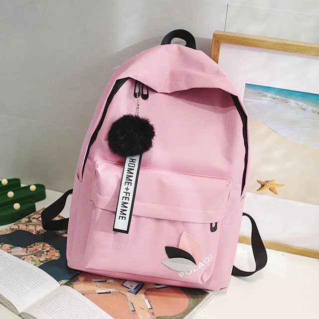 Qiaoduo Harajuku ulzzang Модный женский рюкзак сплошной цвет водонепроницаемый корейский ins сладкий женский элегантный стиль Повседневный Рюкзак - Цвет: pink backpack