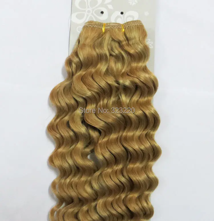 

Wholesale 18"-26" Women's Remy Human Hair Weft Weaving Extensions Deep Curly 100g Mixed Platinum Blonde #27/613