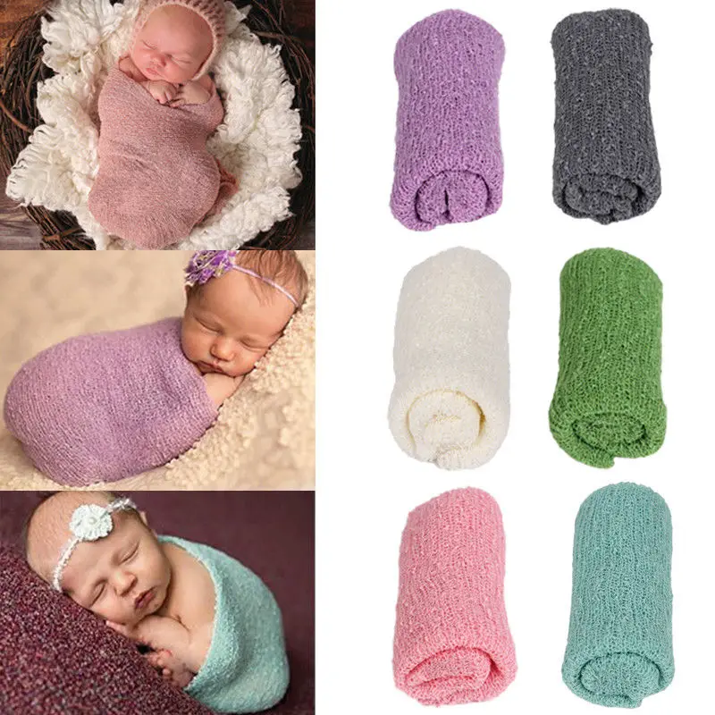 Для новорожденных мальчиков и девочек Эластичный Мягкий пеленание Подставки для фотографий маленьких Обёрточная бумага Пряжа ткань