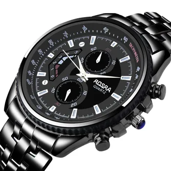 

Gofuly New Men Watches Men Sport Watches Fashion Quartz Watch Black Stainless Steel Men's Business Sports Watches erkek saat