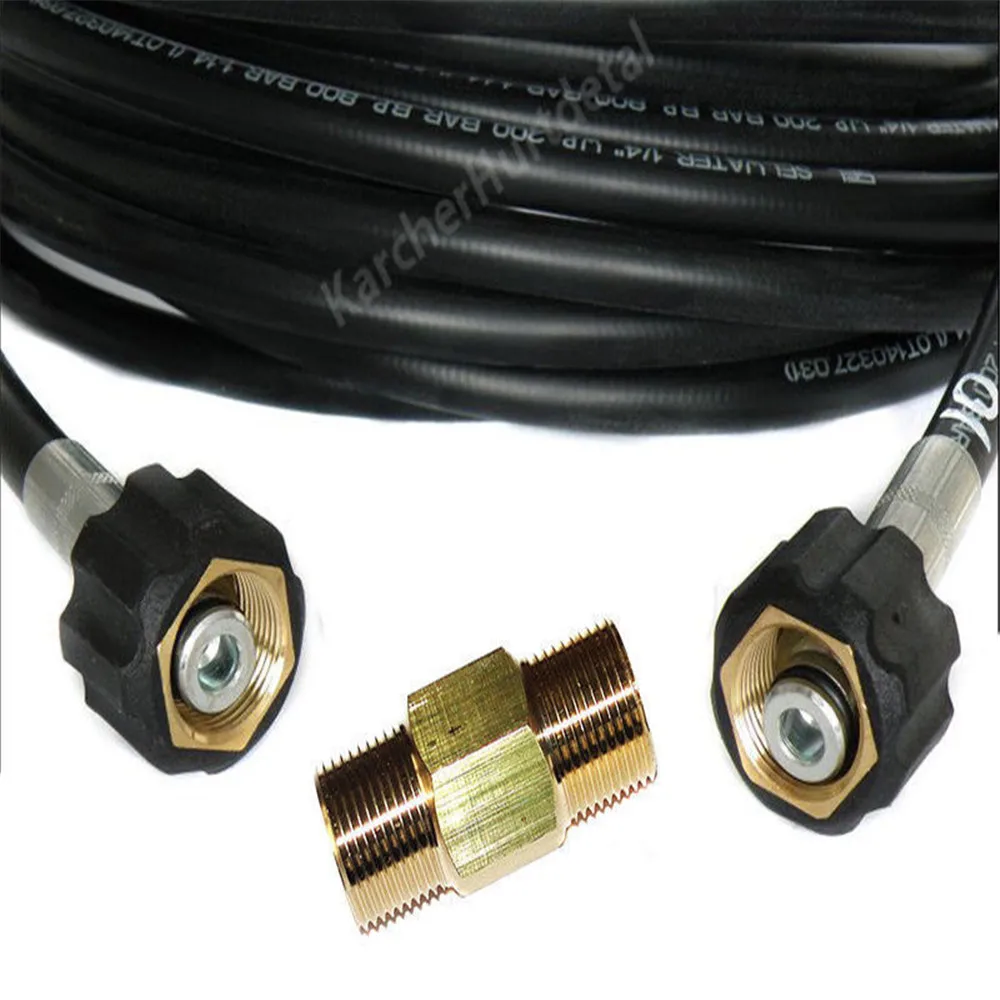 Mangueira de Extensão Mangueira de Limpeza de Alta Máquina de Lavar Bordas do Canal Máquina de Lavar de Mangueira com 2 Trançado Pressão Carro de Mangueira com 2 Bico Drenos-purificação 15m 1 - 4 2 Cheap Lavadora automotiva