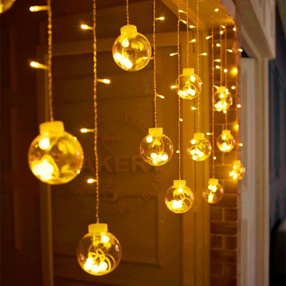 

Ball Curtain Lamp 3 Meters Wide Warm White Light Socket With Tail Insert Beautiful Light Room Light Bulbs