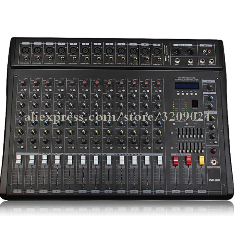 Professional 12 Channel Mixer USB MP3 CD MMC Play