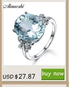 AINUOSHI, 2 карата, овальная огранка, Установочное классическое кольцо, чистое 925 пробы серебро, небесно-голубой Натуральный топаз, кольцо для женщин, ювелирное изделие