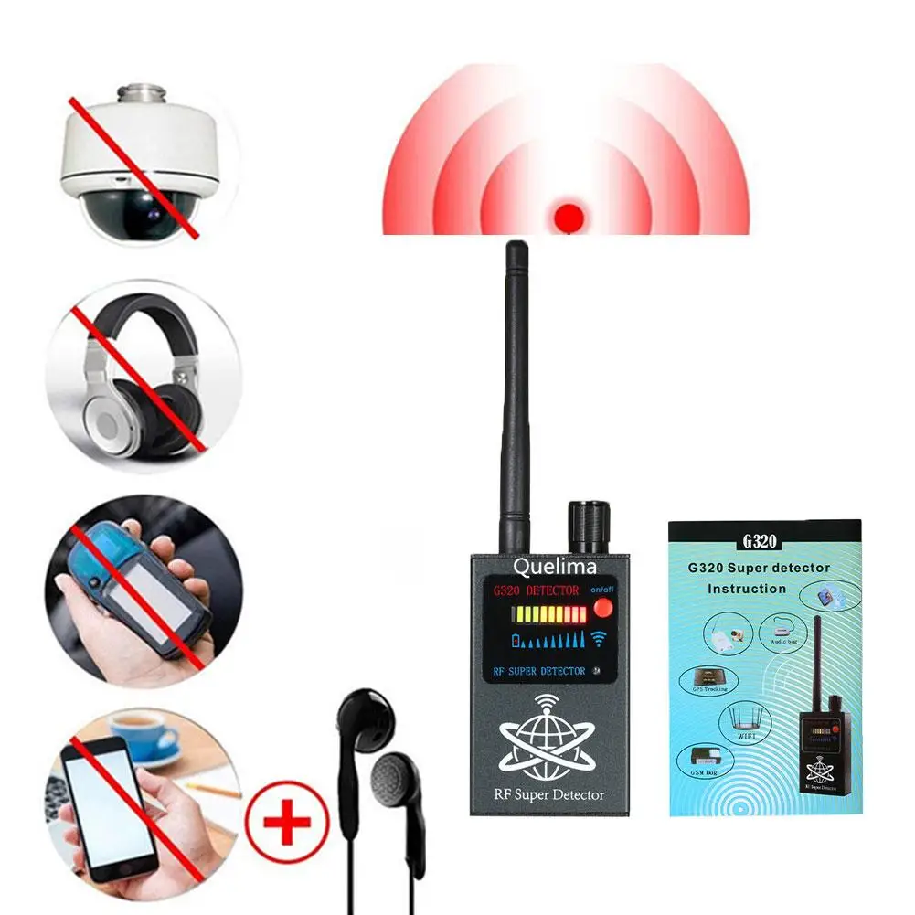 

Quelima G320 GPS Wireless Signal Radio Camera RF Bug Finder Tracker Detector