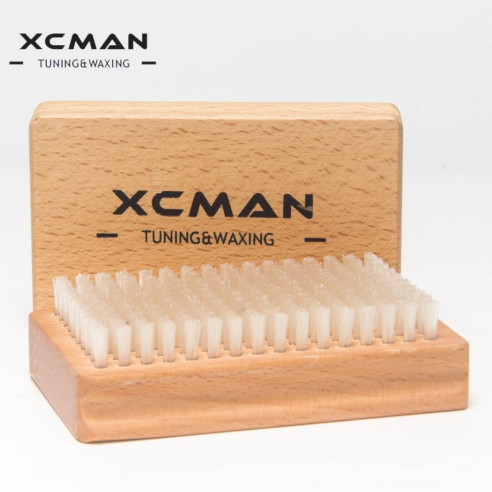 XCMAN Ski Waxing Nylon Brush Tools With Nice Nature Beech Woodin