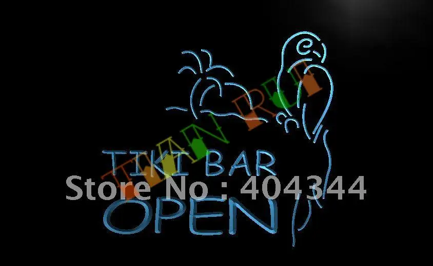 

LB067- OPEN Tiki Bar NEW Displays Pub LED Neon Light Sign
