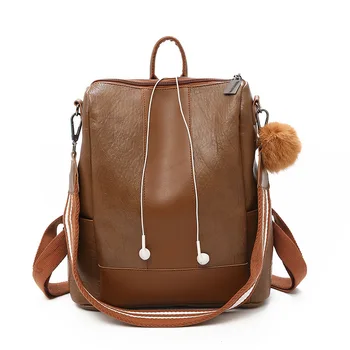 

2019 Vintage Fashion Anti Theft Backpack Female Shoulder Bagpack High Quality PU Women Leather Backpack Softback Back Pack Bags