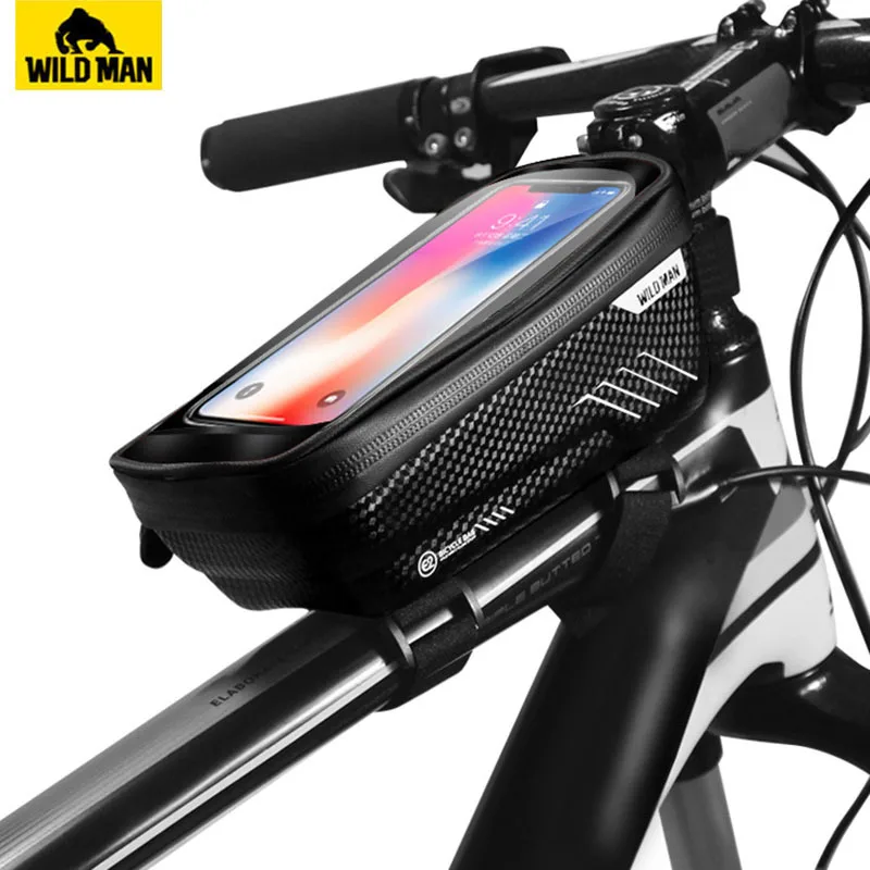 البرية رجل دراجة هوائية جبلية المعطف للماء Mtb الجبهة حقيبة 6.2 بوصة حقيبة هاتف محمول دراجة أعلى كيس أنبوب اكسسوارات الدراجات