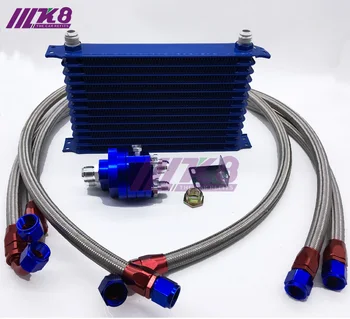 

Universal 13 Row 10AN Aluminum Engine Transmission Oil Cooler Relocation Kit Oil Cooler Kit
