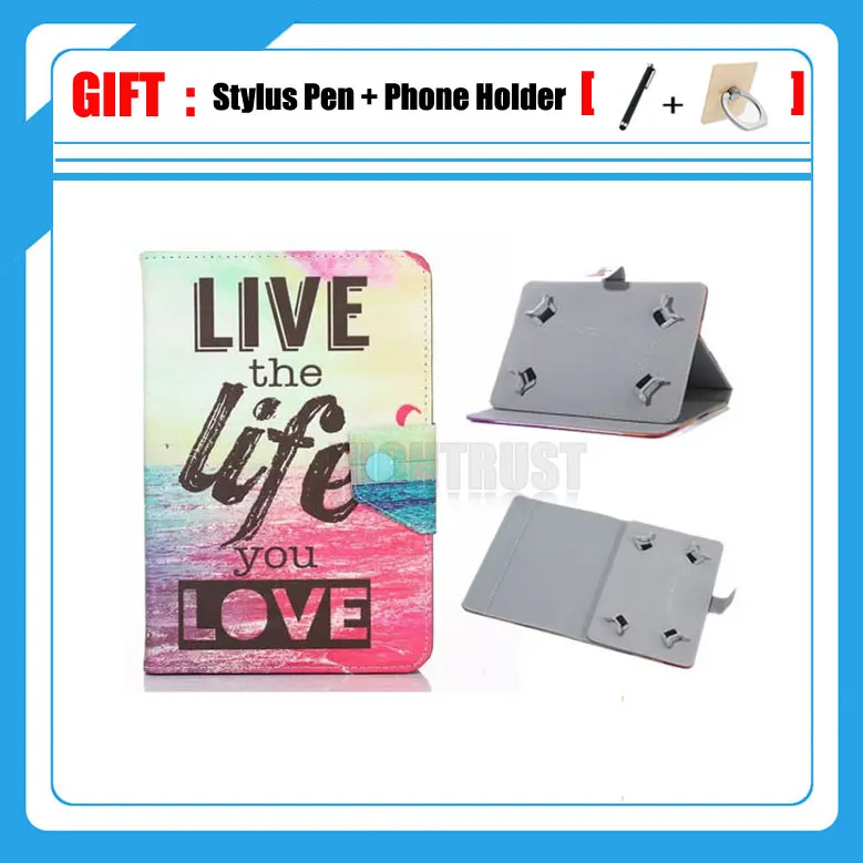 

Universal Cover for DEXP Ursus KX370/NS270 HIT/NS470 3G 7 inch Tablet Printed PU Leather Stand Case (No camera hole)+gift