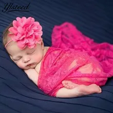 Детские эластичные кружевное покрывало повязка на голову фон для фотографирования новорожденных с изображением Обёрточная бумага s фон для фотографирования малышей Детские аксессуары для волос с цветами реквизит для фотосессии
