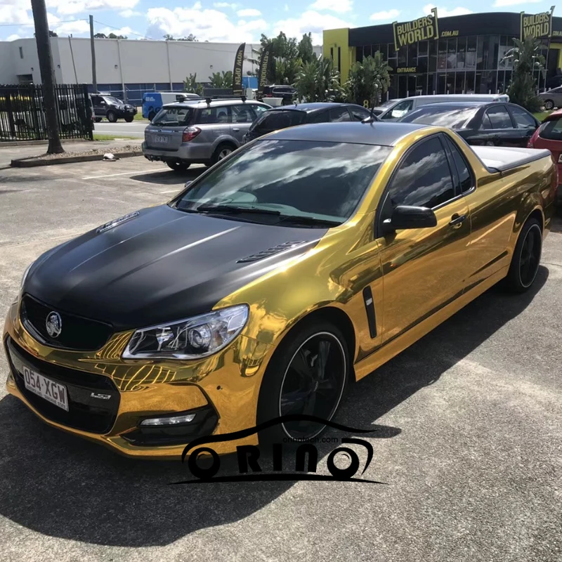 Chrome Golden High Flexible Mirror Chrome Gold Vinyl Wrap