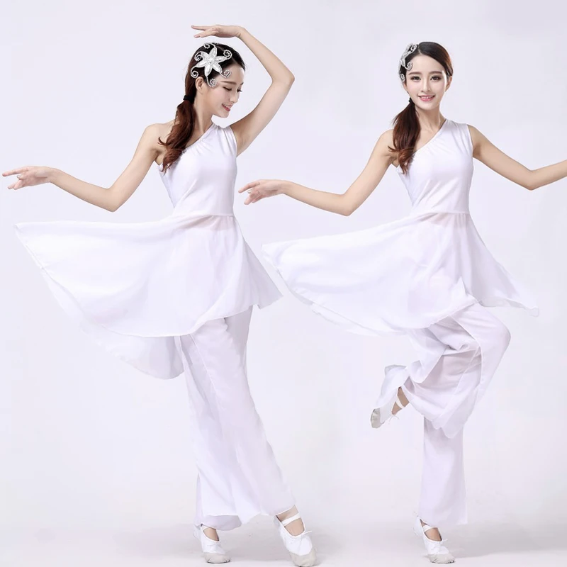 Классическая танцевальная Современная Танцевальная юбка Han element youth dance белое элегантное платье+ брюки