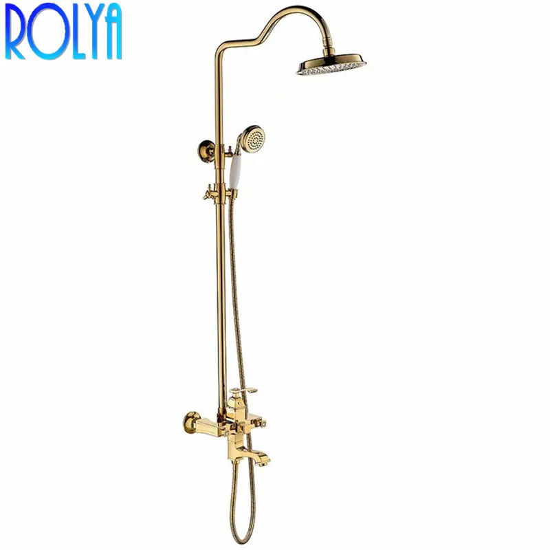

Rolya Luxurious Rose Golden Bathroom Shower Set Oil Rubbed Bronze Bathing Mixer Taps Wholesale New Arrival