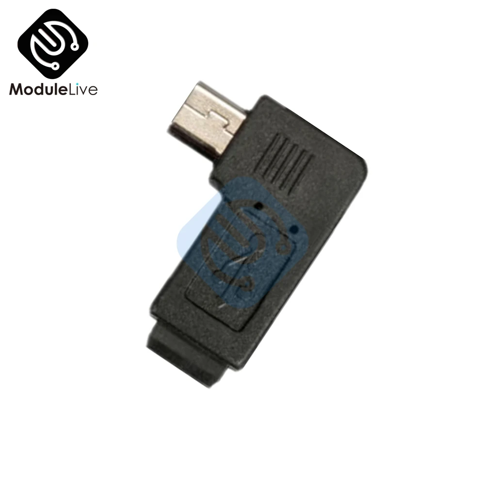 Мини светильник 1 шт. черный 5 штырьков штекер Micro USB гнездо 90 градусов адаптер