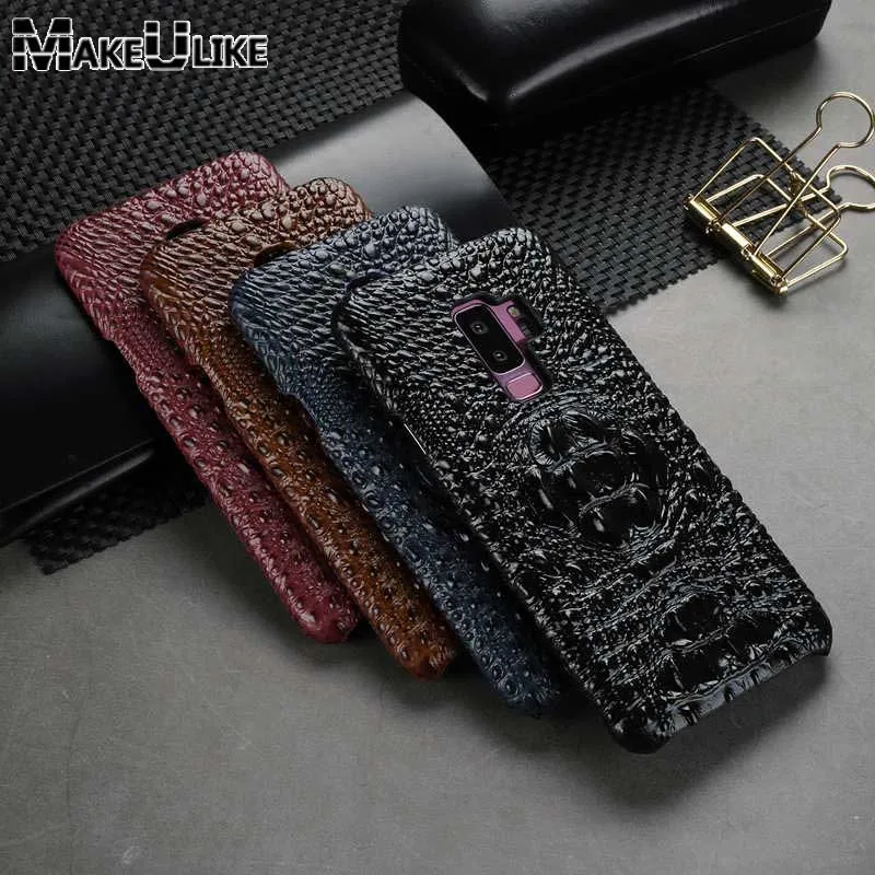 

MAKEULIKE For Samsung Galaxy S9 Plus Genuine Leather Case Cool Back Cover Protective Coque For Samsung S9Plus Fitted Case Fundas