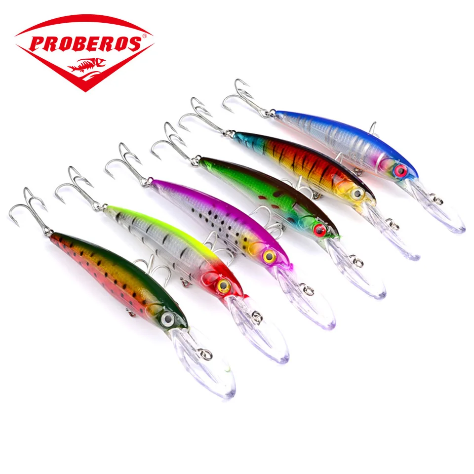 PROBEROS 10pcs 4.5″//11.5CM Fishing Lures Crankbaits Hook Minnow Baits