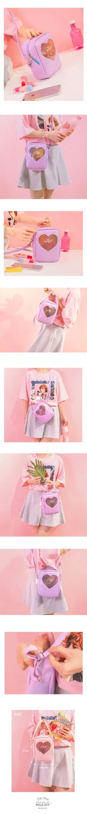 Manglad модная трендовая сумка-мессенджер с сердцем, косметичка, сумка через плечо, голограмма, ПВХ, мягкие сумки на плечо, женские сумки Bentoy