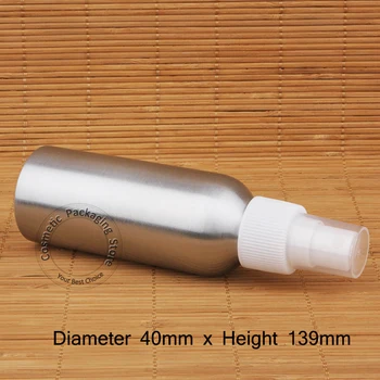 

Wholesale 50pcs/Lot Aluminum 100ml Perfume Bottle Women Cosmetic Small Pot Perfume Spray Container Atomizer Mini White Lid Case