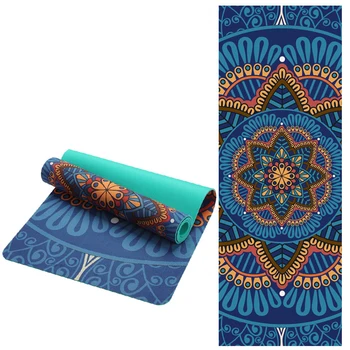 6 MM Lotus Muster Wildleder TPE Yoga Matte Pad Non-slip Abnehmen Übung Fitness Gymnastik Matte Körper Gebäude Esterilla pilates 1