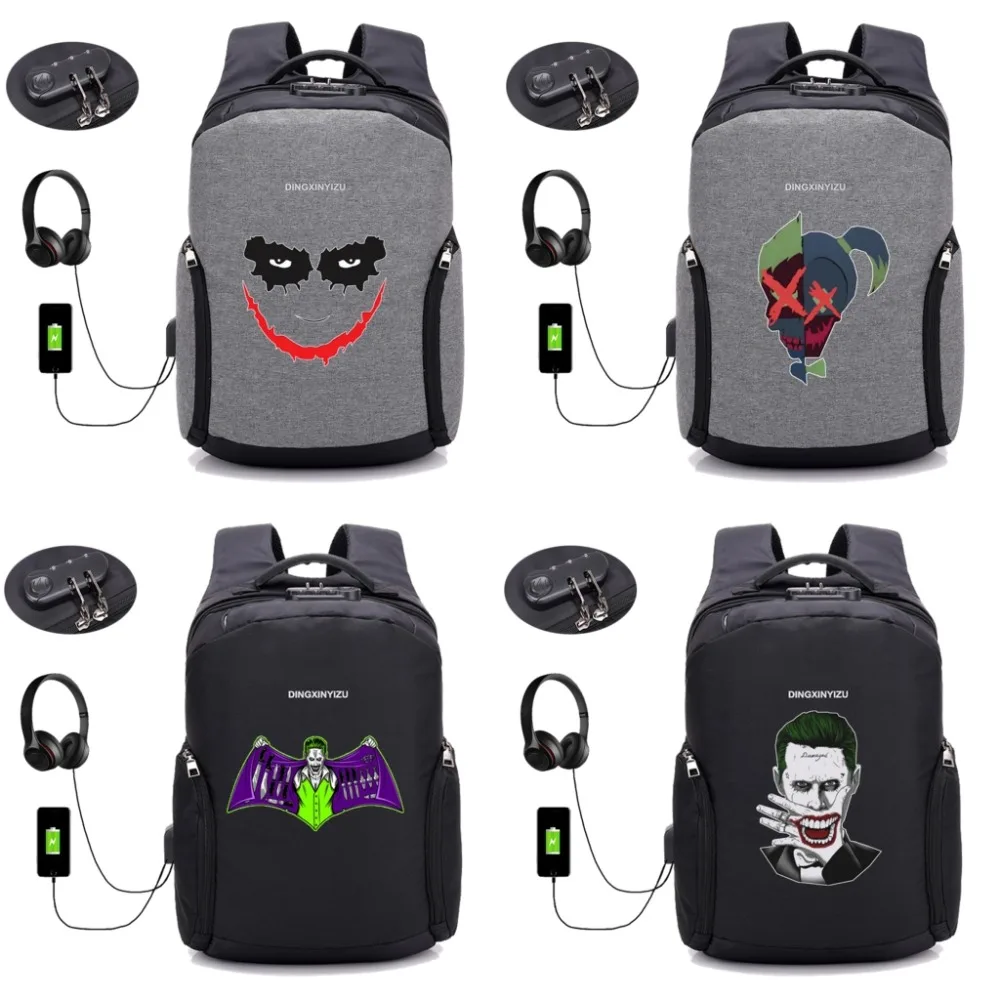 Buy Suicide Squad Harley Quinn backpack USB anti theft