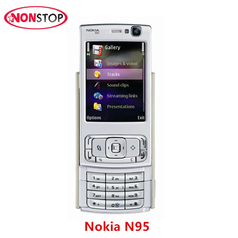 

N95 Original NOKIA N95 Mobile Phone 5MP 3G Wifi Unlocked English Arabic Russian Keyboard Refurbished cellphone Free shipping