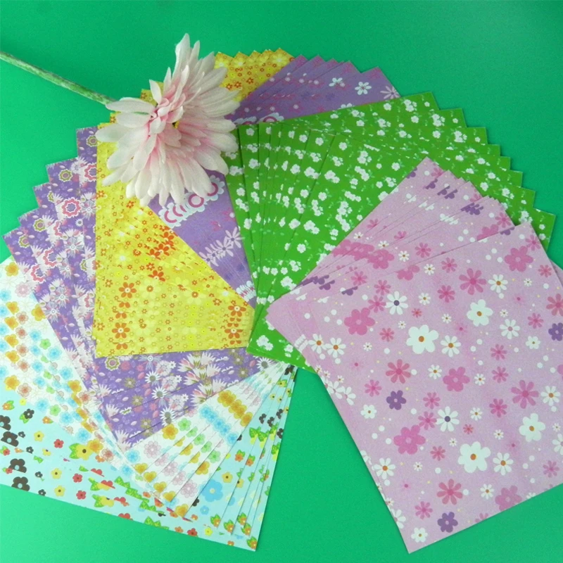 56 шт. DIY Дети Цвет оригами игрушки ручной работы Бумага складной Материал посылка фиолетовый орнамент