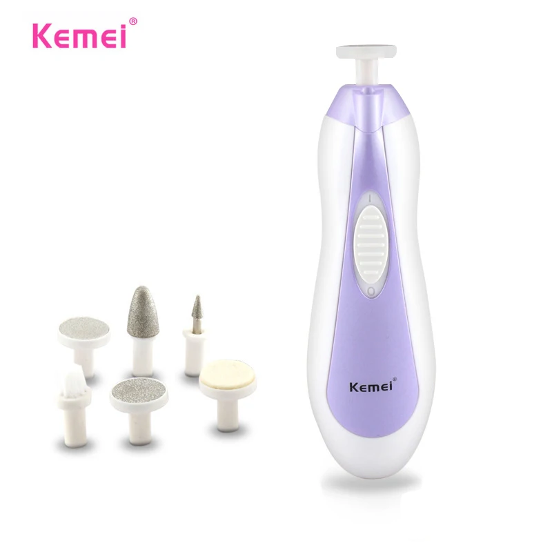 

Kemei 6 in 1 Combination Nail Trimming Kit Salon Electric Drill Manicure Cuticle Pusher Remove Nail Buffer Sanding