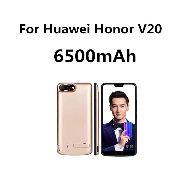 Egeedigi Silicone Shockproof External Battery Charging Back Cover For Huawei Honor V10 V20 9 10 Power Bank Battery Charge Case - Цвет: Honor V20 Gold