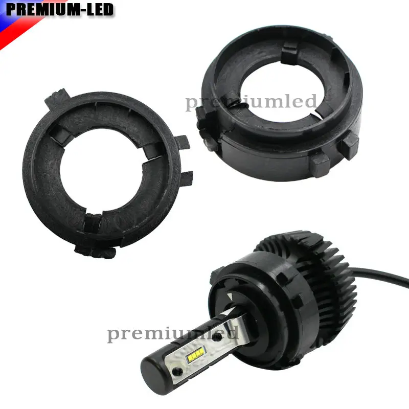 (2) H7 LED Headlight Bulbs Adapters Holders Retainers For 2010 2014