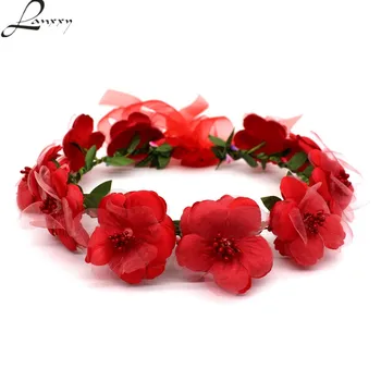 

Lanxxy New Women Flowers Hair Accessories Fashion Headbands Floral Crown Bridal Hairwear Girls Hairbands