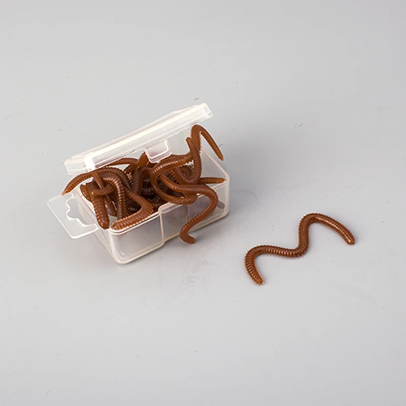 Pesca Fishing Lure Smelly Earthworm 1 Set Soft Artificial Bait Red