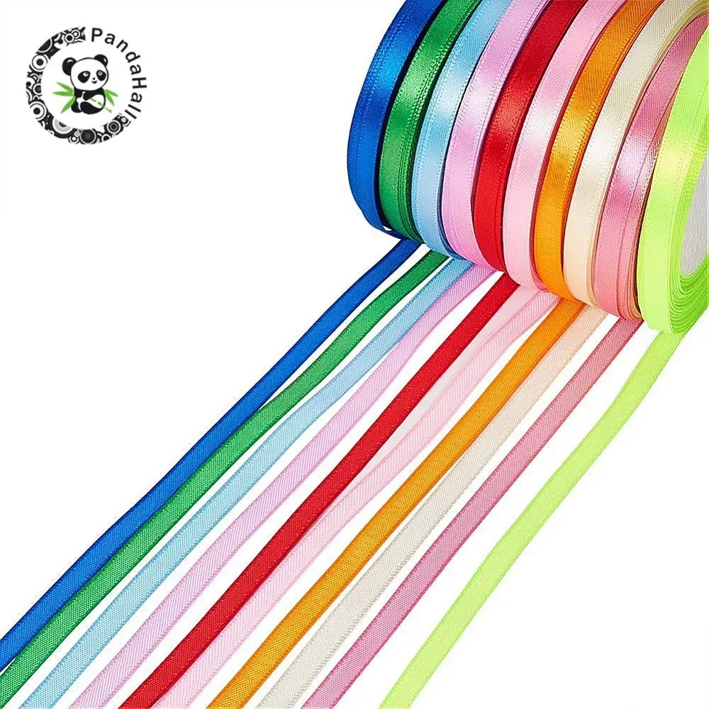 Сатиновая лента смешанный цвет 1/4 &quot(6 мм) 25 ярдов/рулон (22 86 м/группа) 10