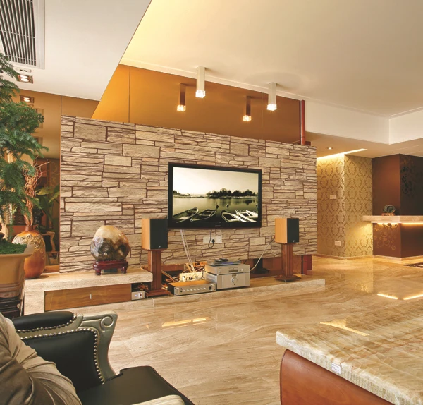 Pvc en relieve profundo papel de la pared 3D TV pared de fondo moderno