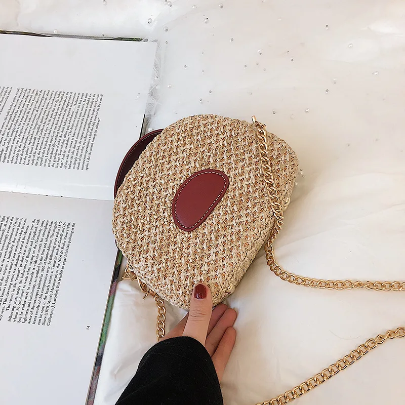 

Female Straw Beach Bag Crossbody Bags For Women 2019 Summer Wicker Designer Handbags Ladies Rattan Shoulder Messenger Bag Sac A