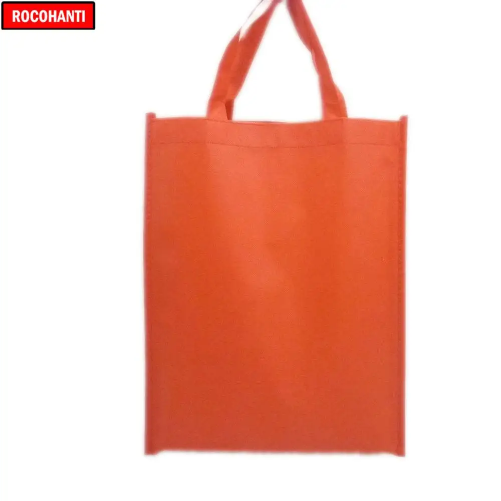 Custom Logo Print Non-Woven Bags with Colored Handle - Personalized Handbags for Advertising and Shopping image 4