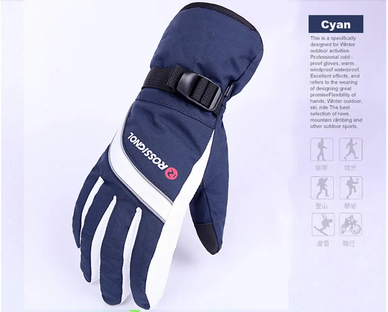 winter warm sking gloves detail 6