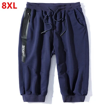 

Men's plus fertilizer increase code loose calf-lenth casual pants cropped pants plus size 8XL 7XL 6XL 5XL 4XL 3XL 2018