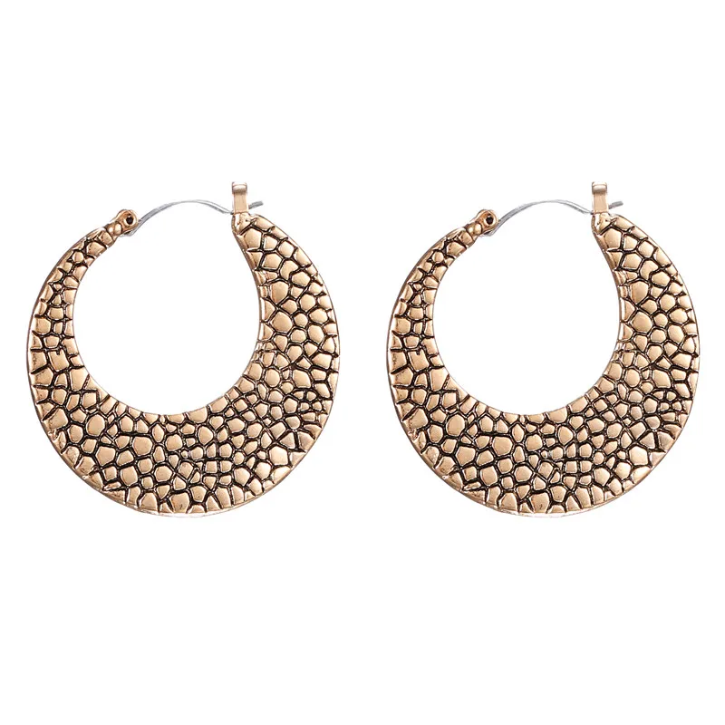 

Fashion Stone lines Golden silver color Round Alloy Earring Ethnic Indian Drop earrings for women Charm jewelry 2019