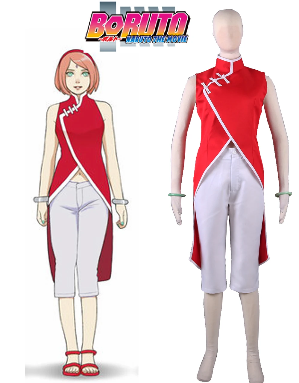 Boruto Naruto The Movie Haruno Sakura Cheongsam Cosplay Costume Tailor 