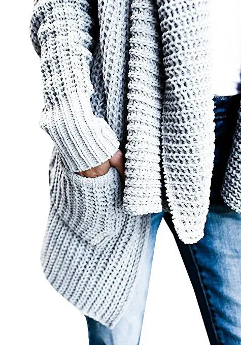 BYUAN Long Sweaters Ladies Solid Knitted Sweater Women Coat 2018 Autumn Winter Fall Sweaters for Women Cardigan Sweater Mujer
