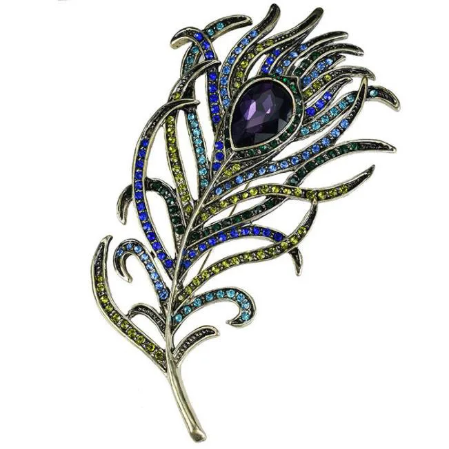 

Women's peacock feather Vintage Decoration zinc alloy fashion brooches fashion design