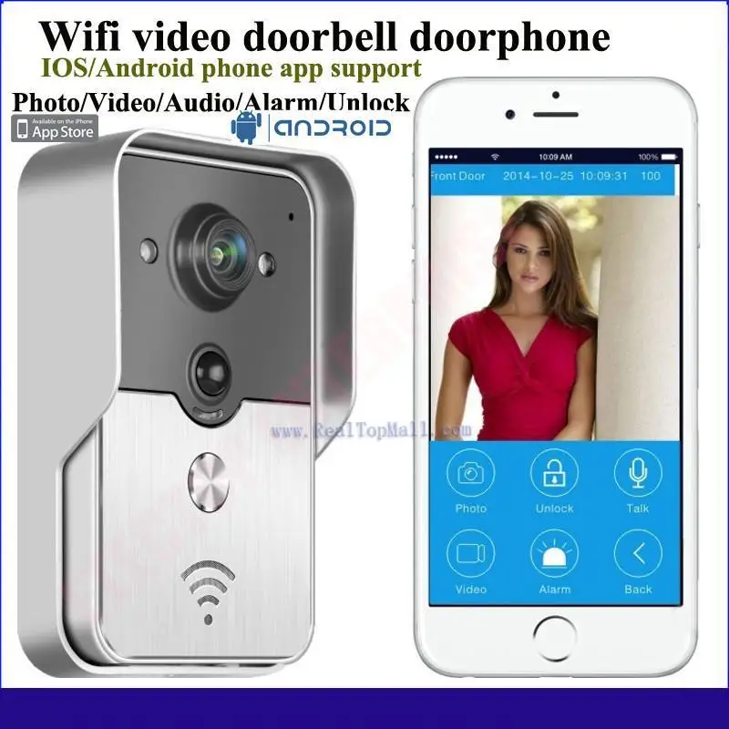 

2019 Hot sale Upgrade Wifi video door phone doorbell Wireless Intercom Support IOS Android for Smart Phone