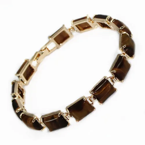 

wholeseal tiger eye stone beads 18kgp7.5" bracelet#b14