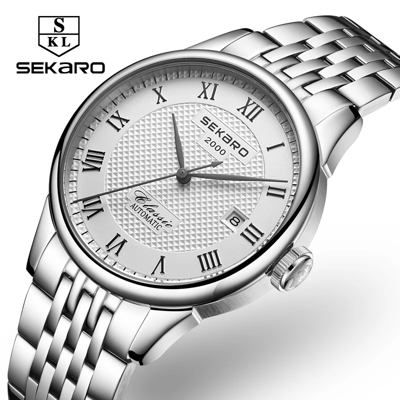 

Sekaro Business Dress Sapphire Crystal Male Watch Stainless Steel Waterproof Automatic Mechanical Top Brand Luxury Men Watches