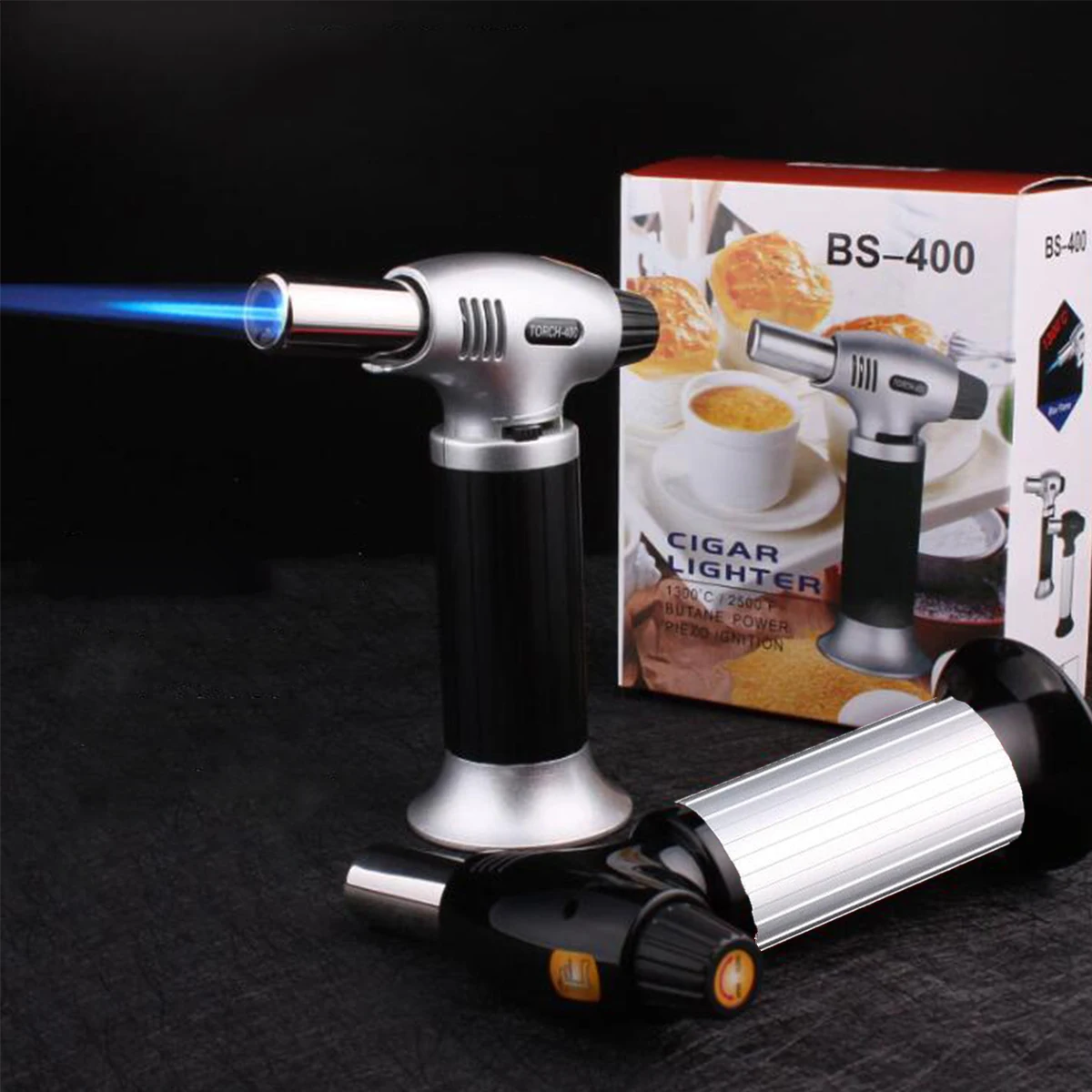 

Adjustable Flame Butane Torch Refillable Gas for usage kitchen cooking Cigar Burning Iron Heating Blowtorch Soldering Lighter