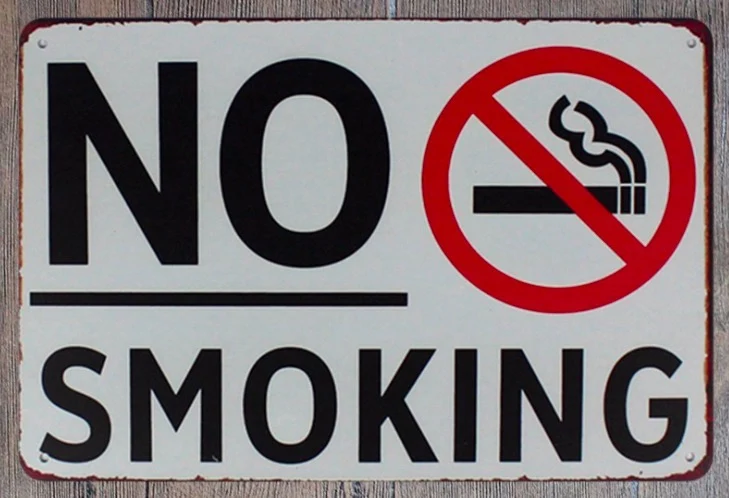 

1 pc No Smoking plaques Tin Plate Sign wall bar man cave Decoration Art Poster metal vintage retro shabby chic decor garage shop
