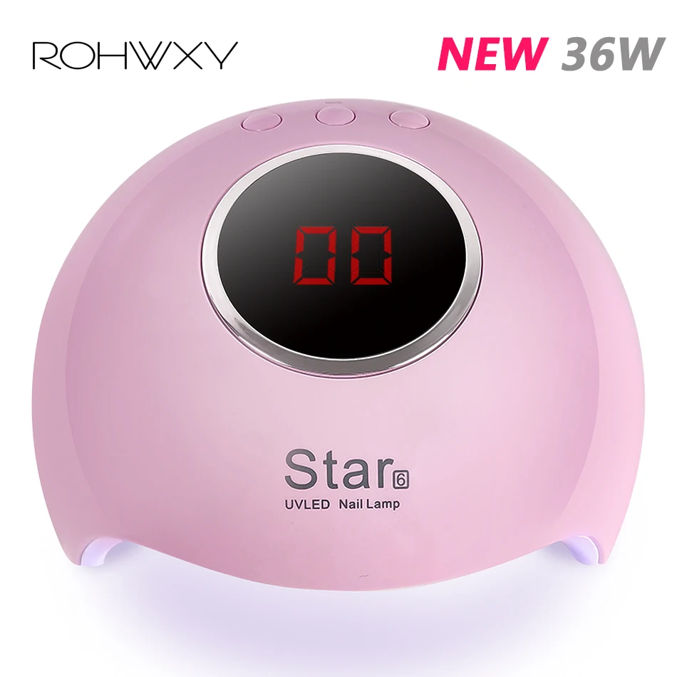 

ROHWXY Nail Dryer 36W LED UV Lamp USB Nails For Lamps Curing Gel Varnish SUN Light Smart 3 Timing Mode With LCD Nail Art Lamp